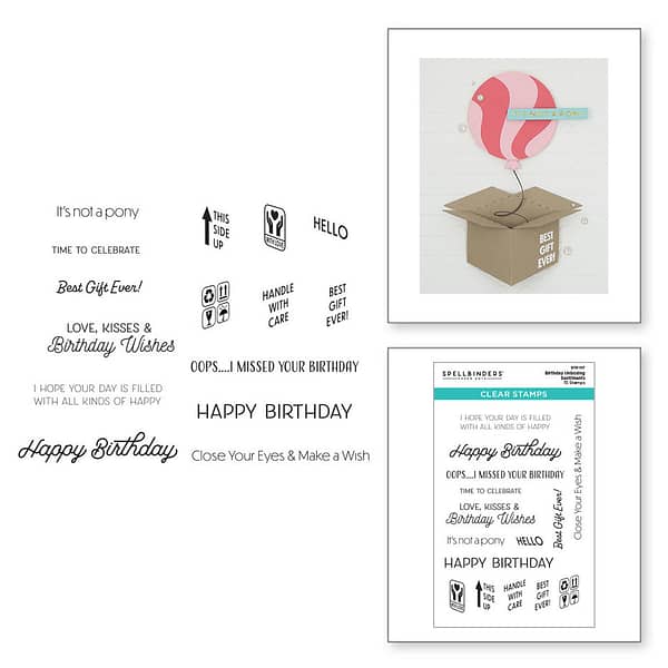 STP 117 spellbinders birthday unboxing sentiments clear stamps