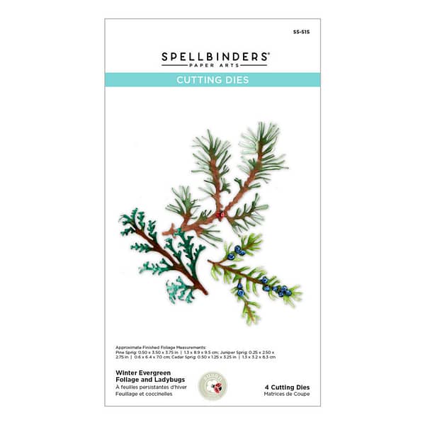 S5 515 spellbinders winter evergreen foliage and ladybugs