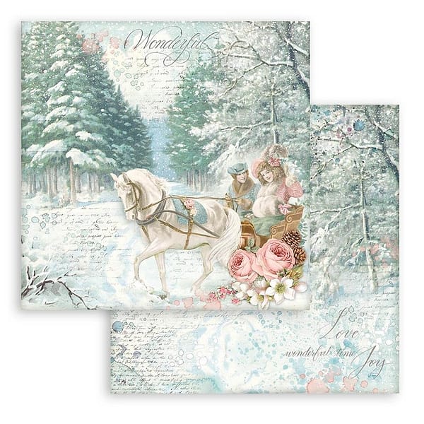 SBBL122 stamperia sweet winter 12x12 inch paper pack 7
