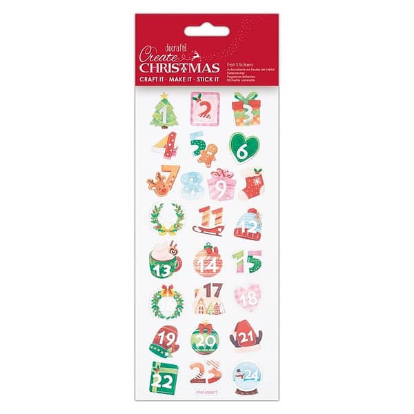 PMA 828917 papermania create christmas foil stickers advent numbers