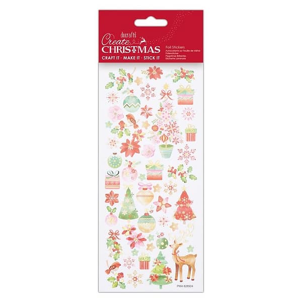 PMA 828924 papermania create christmas foil stickers pink trees