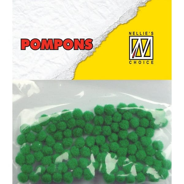 POM018 nellie snellen pompoms green mini 3mm 100pcs