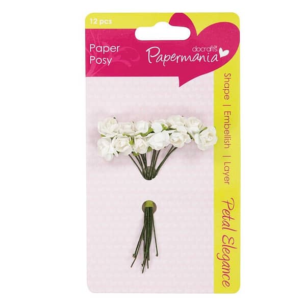 papermania petal posy white rose pma 3683041
