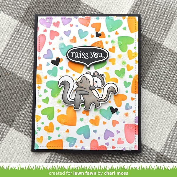LF2740 lawn fawn lots of hearts background stencils 2pcs 3