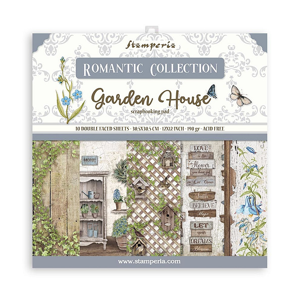 SBBL102 stamperia romantic garden house 12x12 inch paper pack