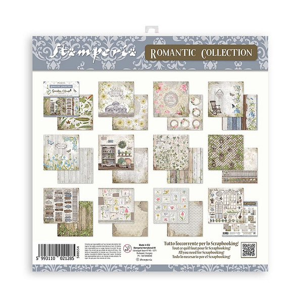 SBBS54 stamperia romantic garden house 8x8 inch paper pack 10