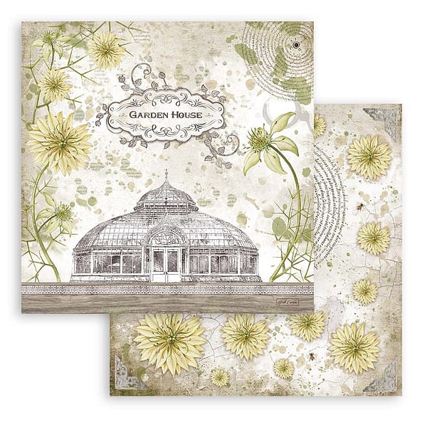 SBBS54 stamperia romantic garden house 8x8 inch paper pack 3