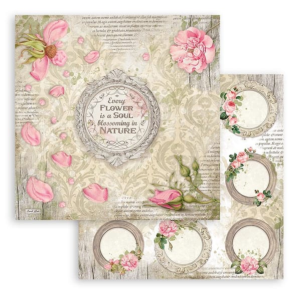 SBBS54 stamperia romantic garden house 8x8 inch paper pack 4