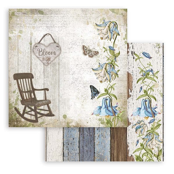 SBBS54 stamperia romantic garden house 8x8 inch paper pack 5