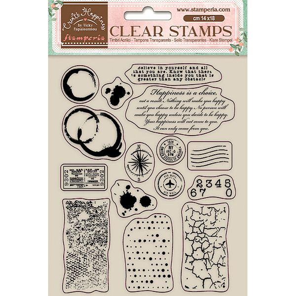 WTK160 stamperia create happiness elements clear stamps