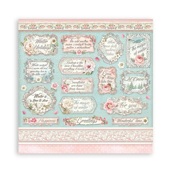 SBBXS25 stamperia sweet winter 6x6 inch paper pack 2