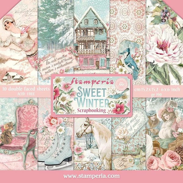 SBBXS25 stamperia sweet winter 6x6 inch paper pack