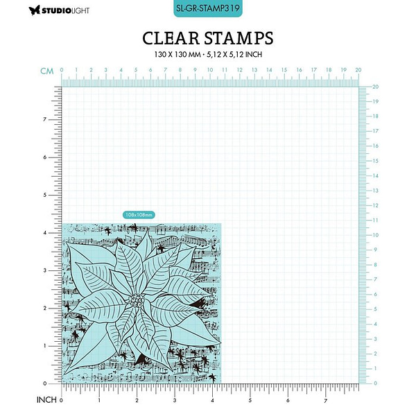 SL GR STAMP319 studio light grunge collection poinsettia clear stamp 3