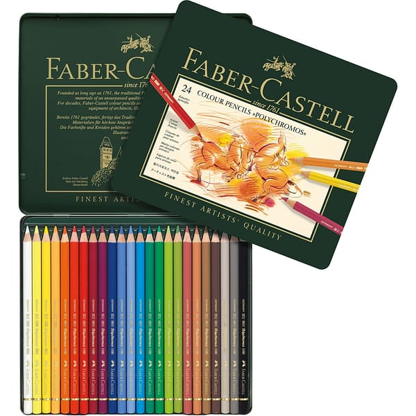 FC 110024 faber castell color pencils polychromos Tin box 24pcs