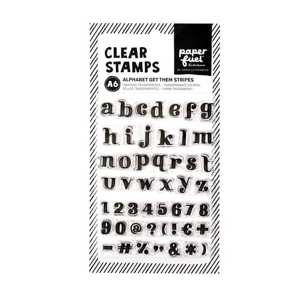 PF107006 paperfuel alhabet get them stripes clear stamp a6
