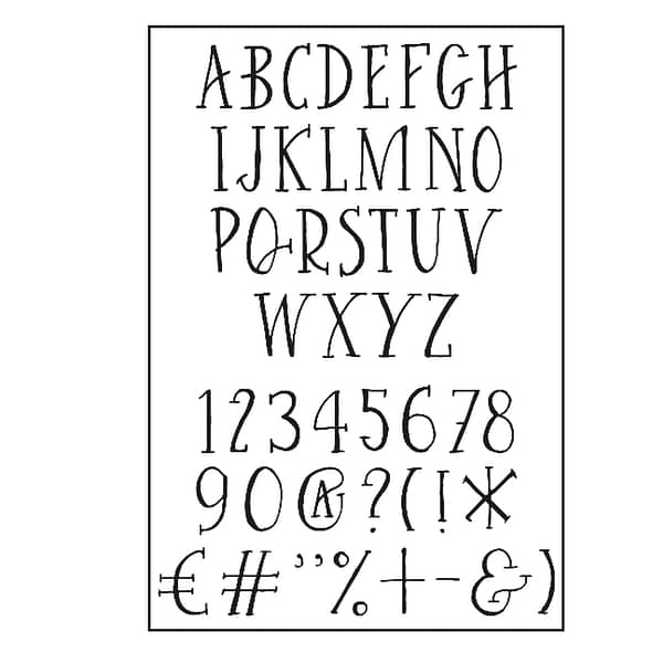 PF107008 paperfuel alphabet curve clear stamp a6 2