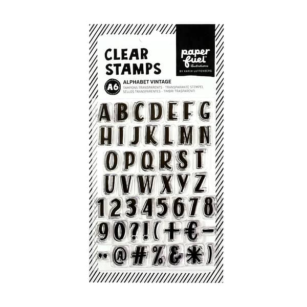 pf107005 paperfuel alphabet vintage clear stamp a6