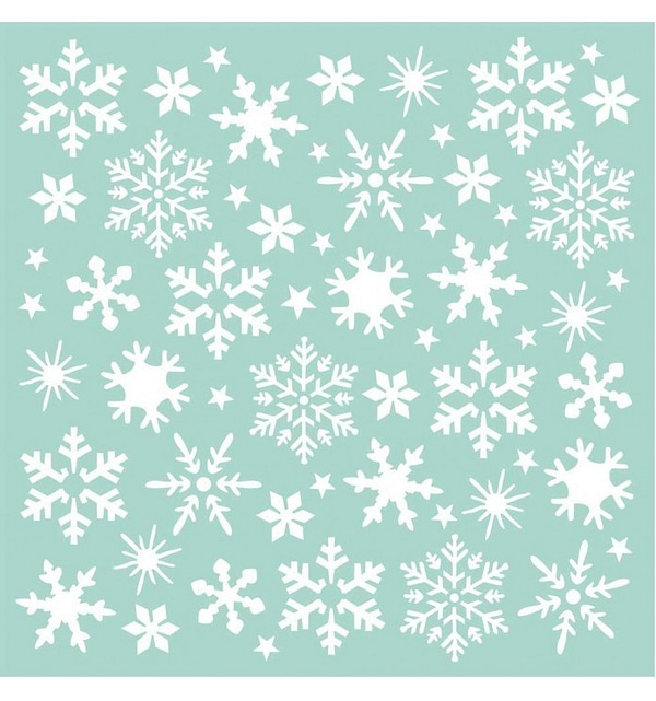 stamperia thick stencil 18x18cm snowflakes kstdq30