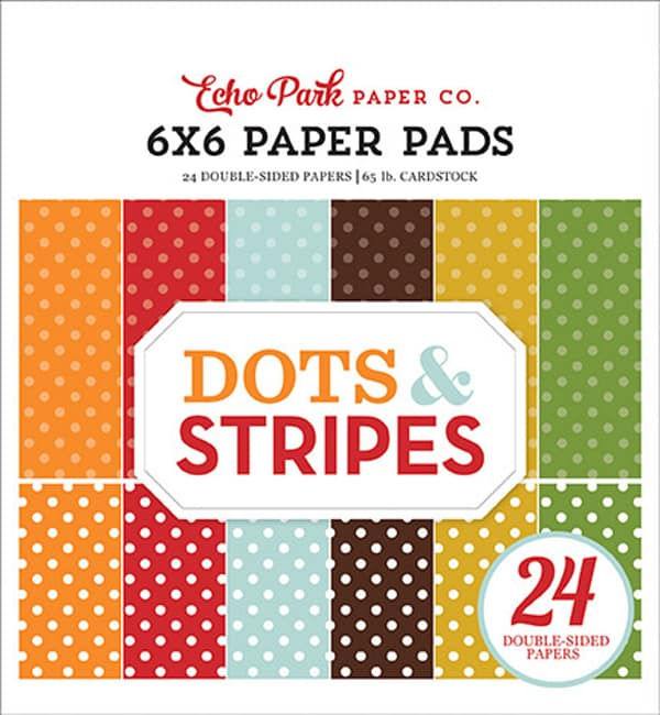 DS20037 echo park fall dots stripes 6x6 inch paper pad