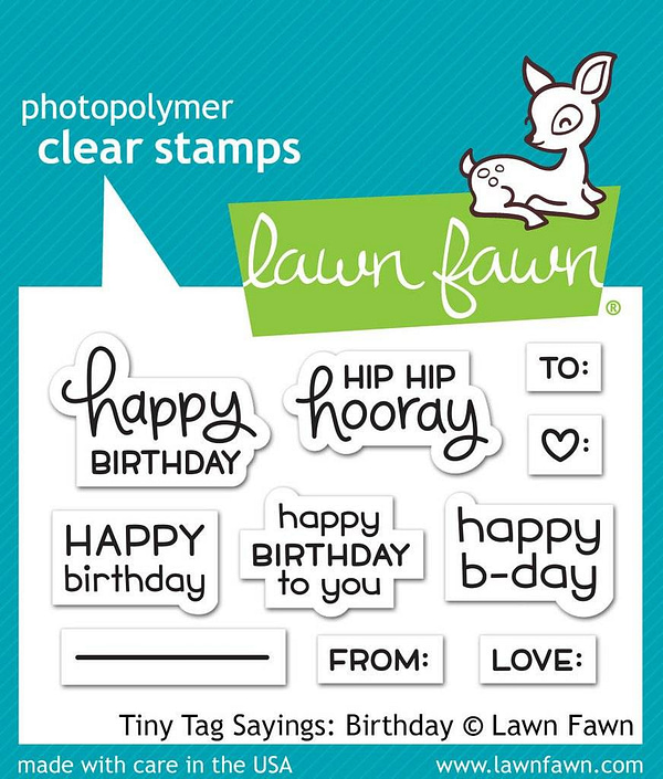 LF1421 lawn fawn tiny tag sayings birthday clear stamps