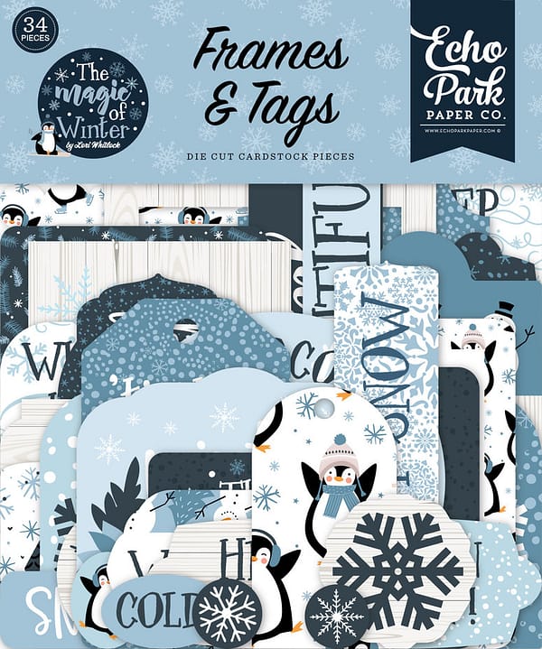 MOW291025 echo park the magic of winter frames tags