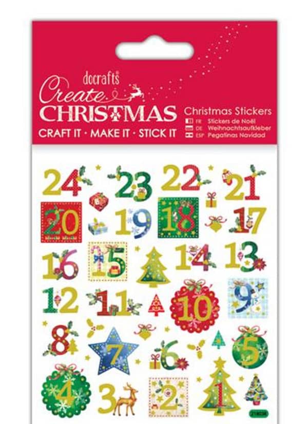 PMA 804917 papermania create christmas stickers holly advent numbers