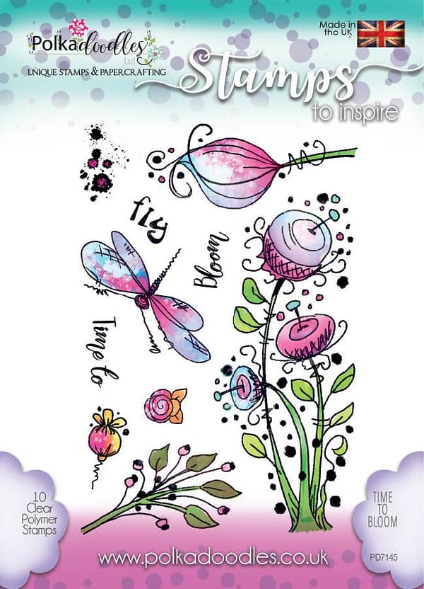 PD7145 polkadoodles time to bloom clear stamps