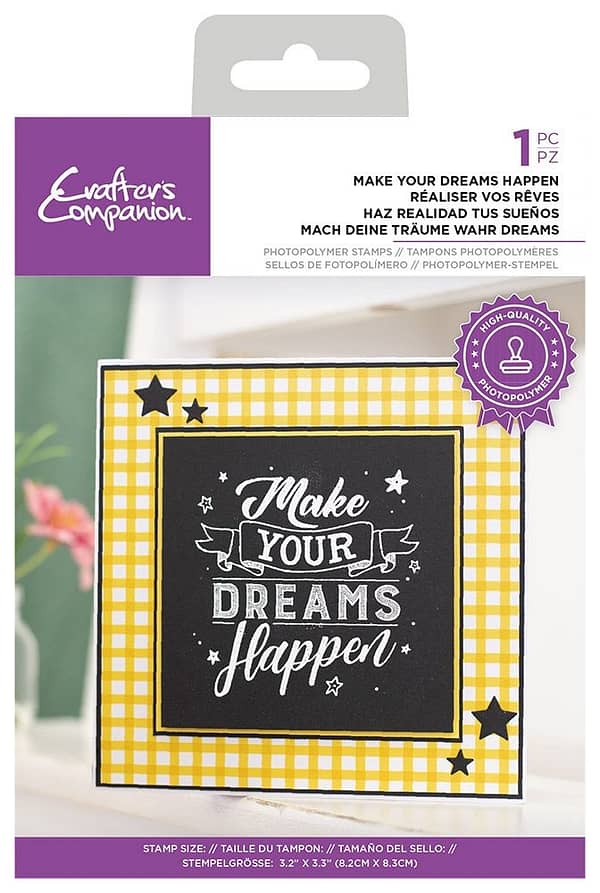 CC STP MYDH crafters companion make your dreams happen clear stamp