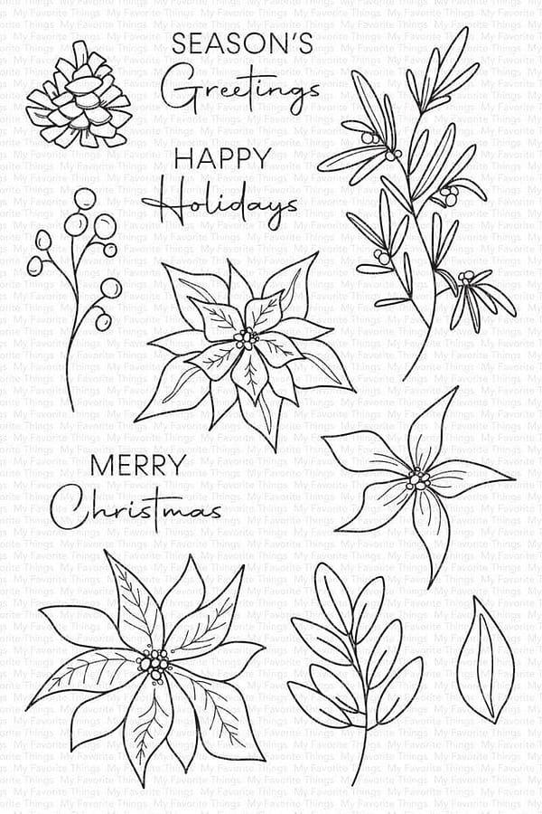 DBD 002 my favorite things pretty poinsettias clear stamps