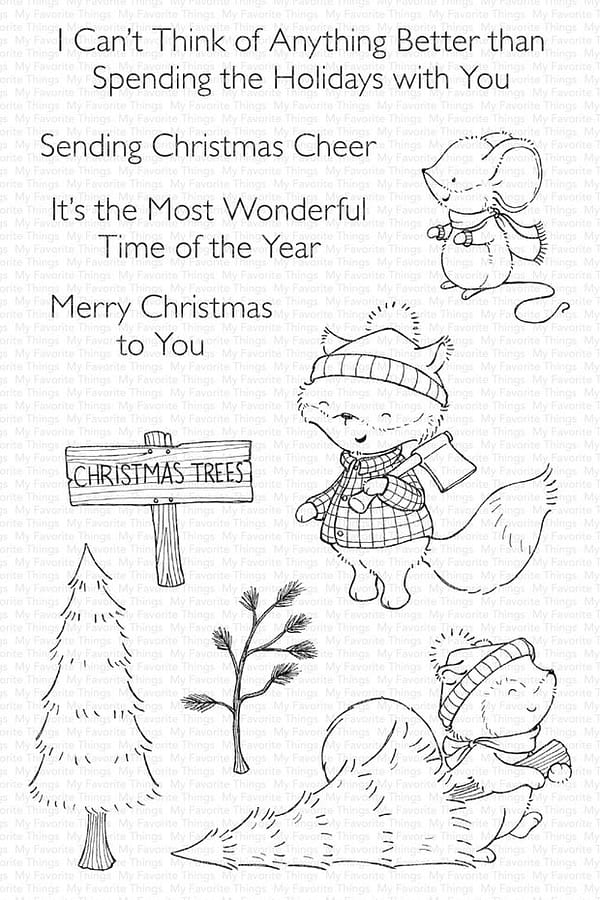 SY 51 my favorite things christmas tree farm clear stamp
